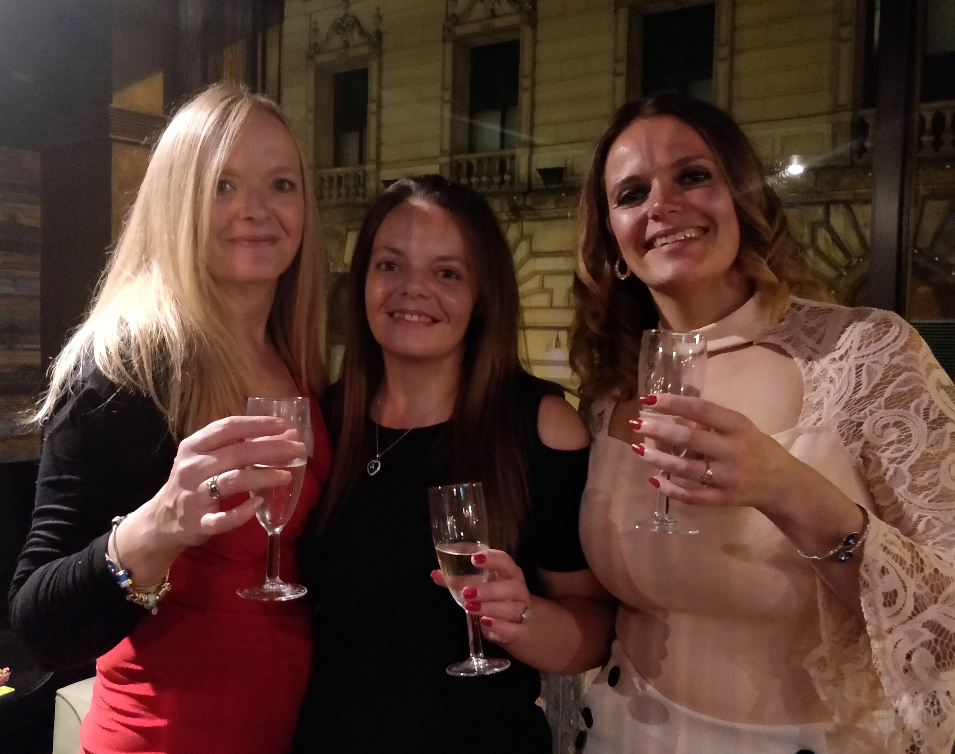 These three lucky ladies won a bottle of Champagne in the Moshi Monster Meet Up challenge.